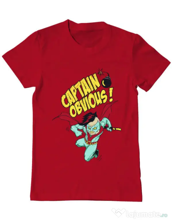 Tricou ADLER barbat Captain obvious Rosu