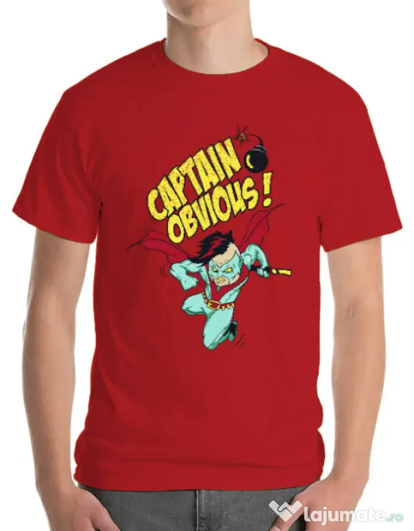 Tricou ADLER barbat Captain obvious Rosu