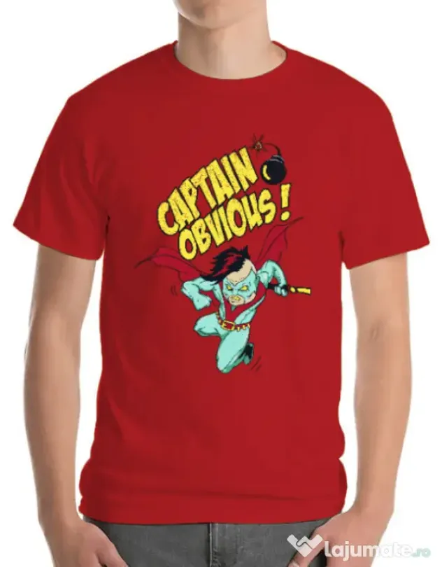 Tricou ADLER barbat Captain obvious Rosu