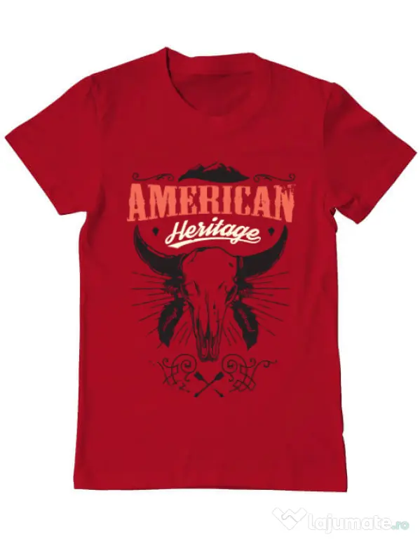 Tricou ADLER barbat American heritage Rosu