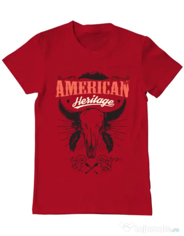 Tricou ADLER barbat American heritage Rosu