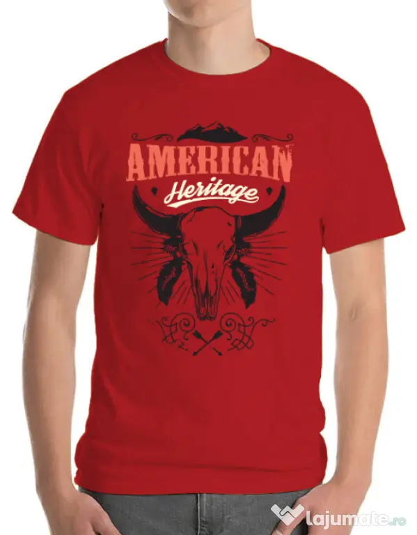 Tricou ADLER barbat American heritage Rosu
