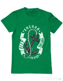 Tricou ADLER barbat Anchor your soul Verde mediu