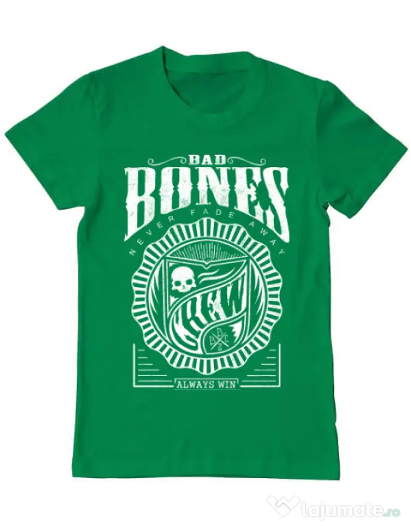 Tricou ADLER barbat Bad bones crew always win Verde mediu