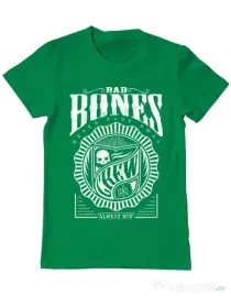Tricou ADLER barbat Bad bones crew always win Verde mediu