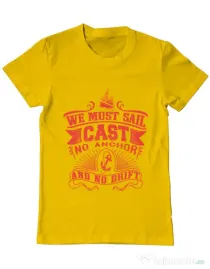 Tricou ADLER barbat Cast no anchor Galben