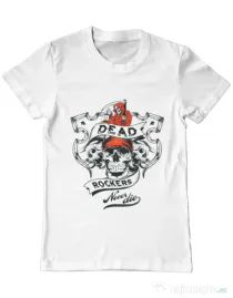 Tricou ADLER barbat Dead rockers Alb