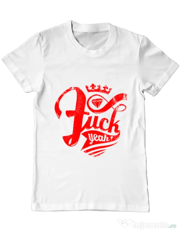 Tricou ADLER barbat Fuck yeah Alb