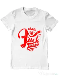 Tricou ADLER barbat Fuck yeah Alb
