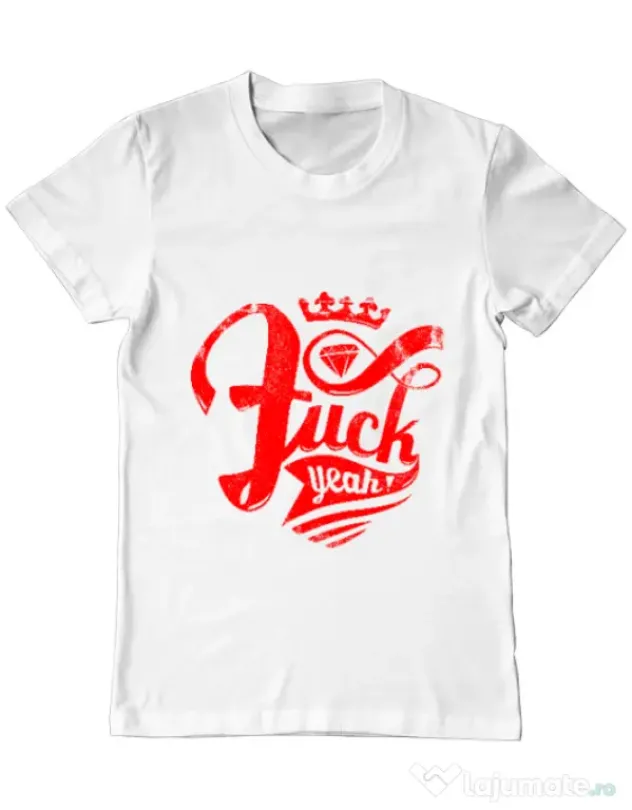 Tricou ADLER barbat Fuck yeah Alb