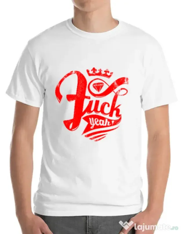 Tricou ADLER barbat Fuck yeah Alb