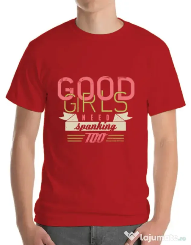 Tricou ADLER barbat Good girls need spanking Rosu
