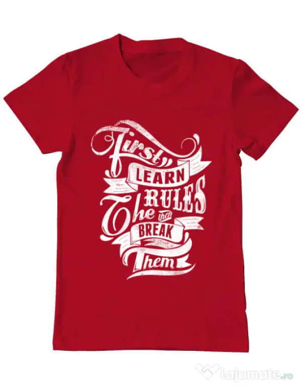 Tricou ADLER barbat Learn the rules Rosu