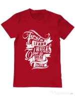 Tricou ADLER barbat Learn the rules Rosu