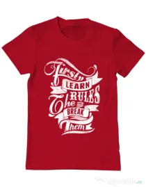 Tricou ADLER barbat Learn the rules Rosu