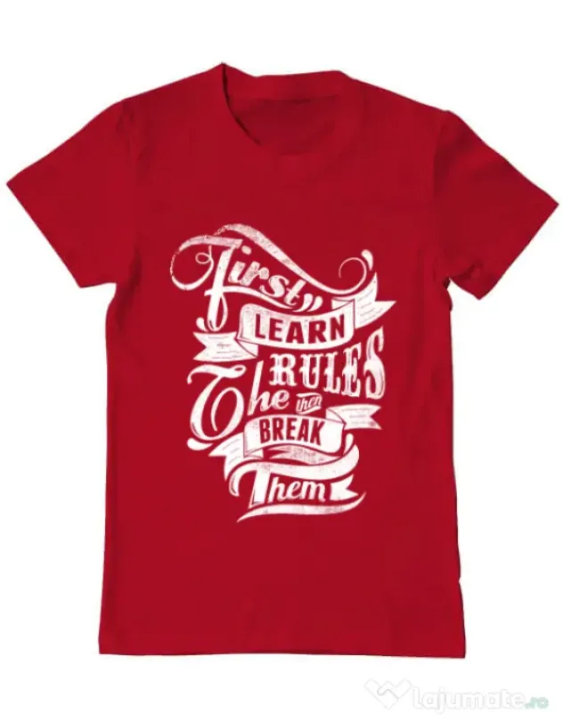 Tricou ADLER barbat Learn the rules Rosu