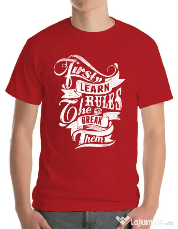 Tricou ADLER barbat Learn the rules Rosu