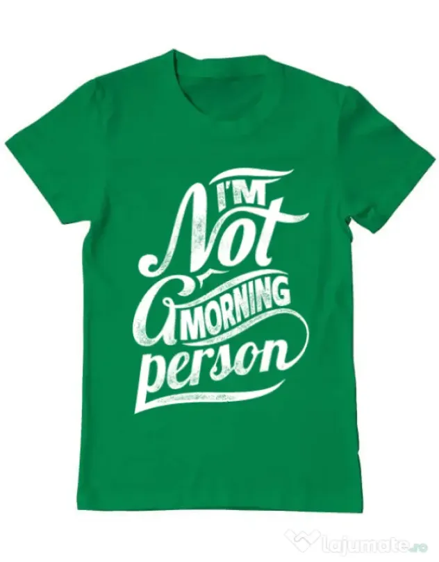 Tricou ADLER barbat Not a morning person Verde mediu