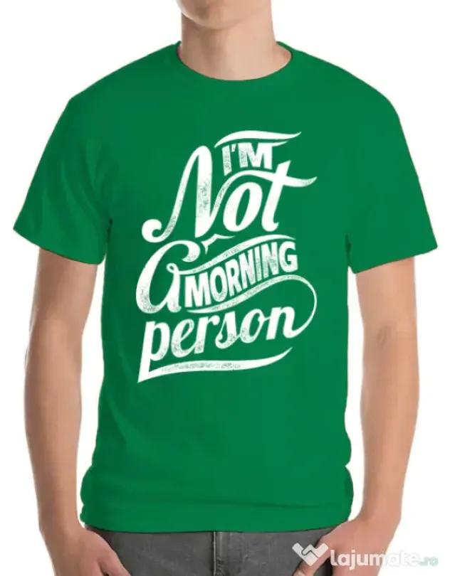 Tricou ADLER barbat Not a morning person Verde mediu