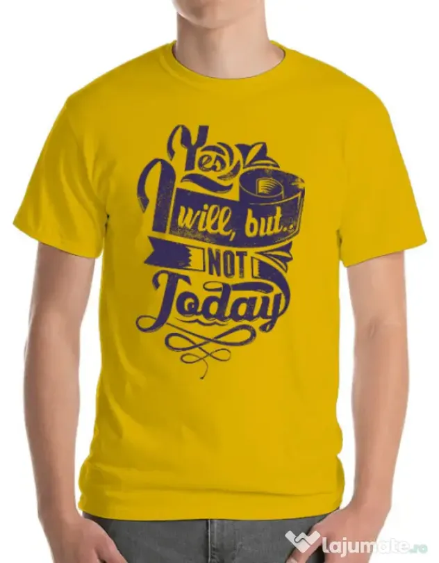 Tricou ADLER barbat Not today Galben