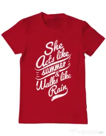 Tricou ADLER barbat She acts like summer Rosu
