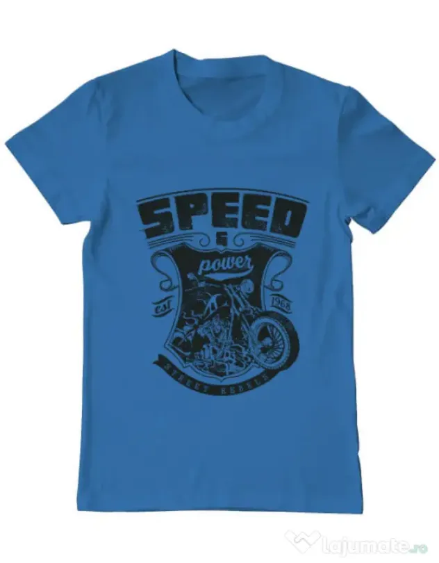 Tricou ADLER barbat Speed and power Albastru azuriu
