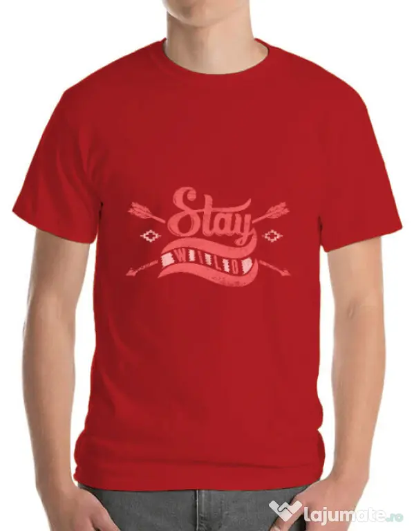 Tricou ADLER barbat Stay wild Rosu