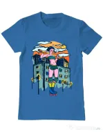 Tricou ADLER barbat Bad girl Albastru azuriu