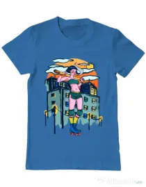 Tricou ADLER barbat Bad girl Albastru azuriu