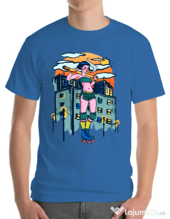 Tricou ADLER barbat Bad girl Albastru azuriu