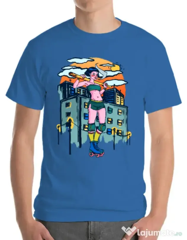Tricou ADLER barbat Bad girl Albastru azuriu