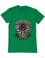 Tricou ADLER barbat Blood sweat and gears Verde mediu