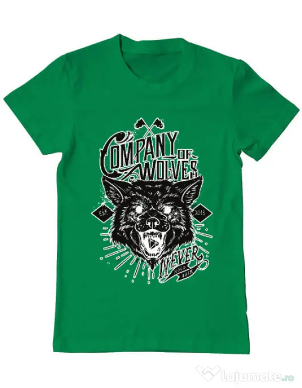 Tricou ADLER barbat Company of wolves Verde mediu