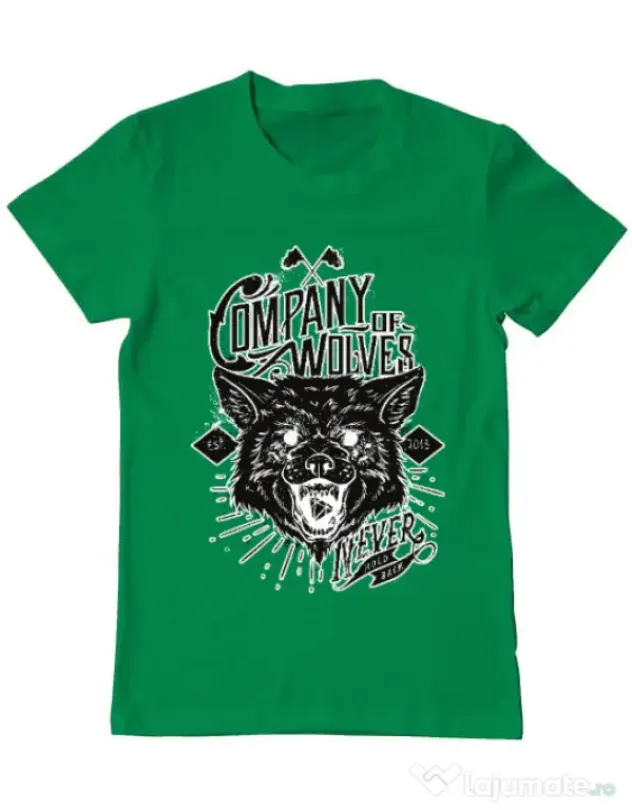 Tricou ADLER barbat Company of wolves Verde mediu