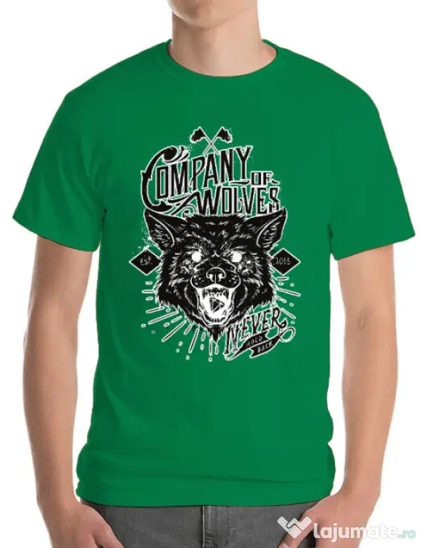 Tricou ADLER barbat Company of wolves Verde mediu