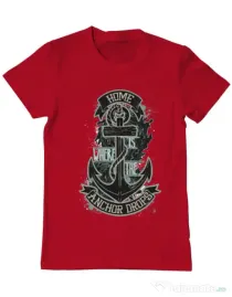 Tricou ADLER barbat The anchor drops Rosu