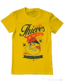 Tricou ADLER barbat Thieves in the Night Galben