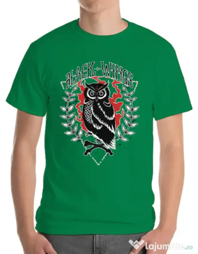Tricou ADLER barbat Black wings Verde mediu