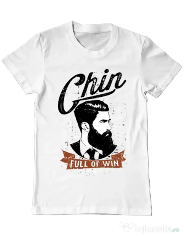 Tricou ADLER barbat Chin full of win Alb