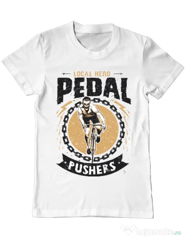 Tricou ADLER barbat Pedal pushers Alb