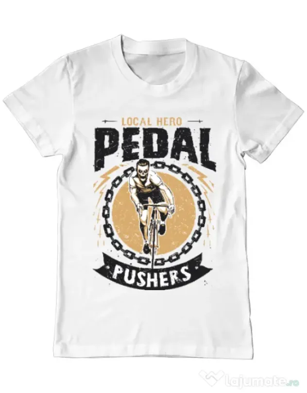 Tricou ADLER barbat Pedal pushers Alb