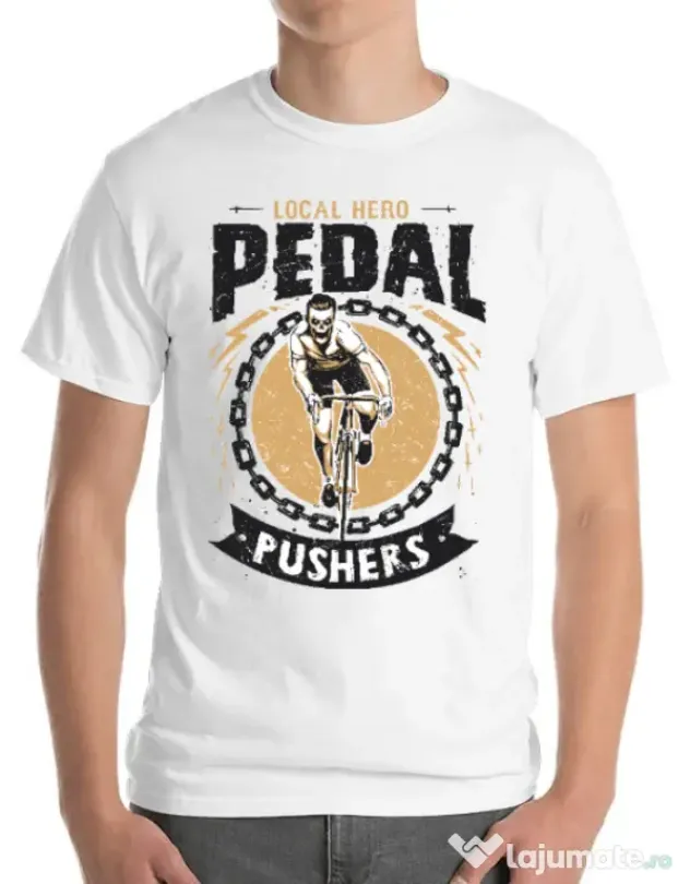 Tricou ADLER barbat Pedal pushers Alb