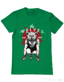 Tricou ADLER barbat The wolves are here Verde mediu