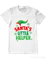 Tricou ADLER barbat Santas little helper Alb