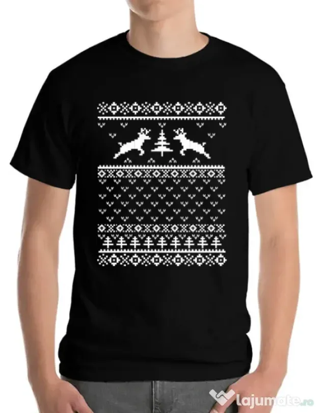 Tricou ADLER barbat Ugly sweater Negru
