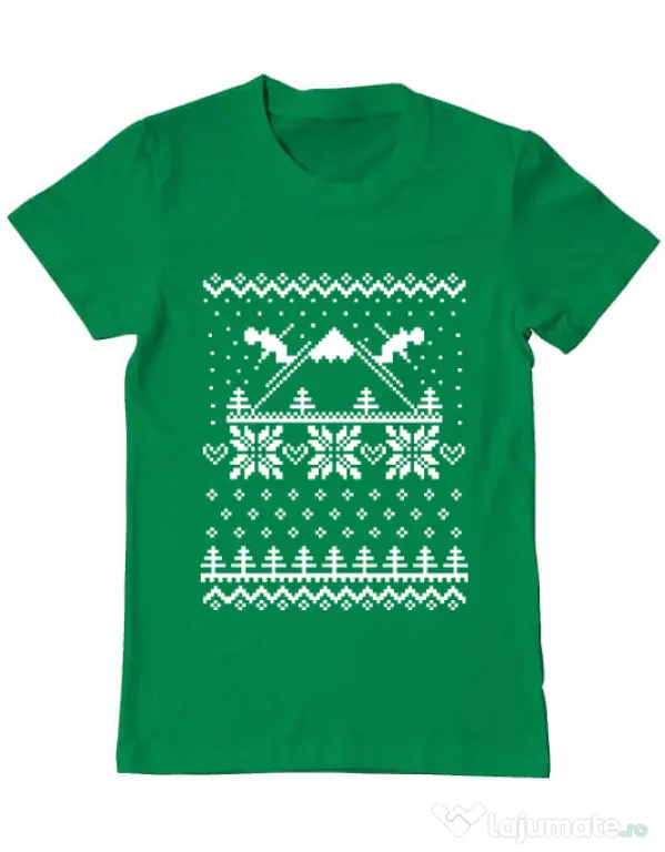 Tricou ADLER barbat Ski time Verde mediu