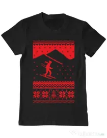 Tricou ADLER barbat Ski trip Negru