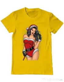 Tricou ADLER barbat Sexy Santa Girl Galben
