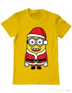 Tricou ADLER barbat Santa minions Galben
