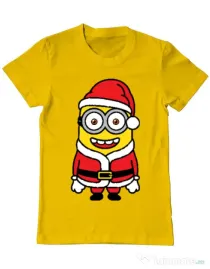 Tricou ADLER barbat Santa minions Galben